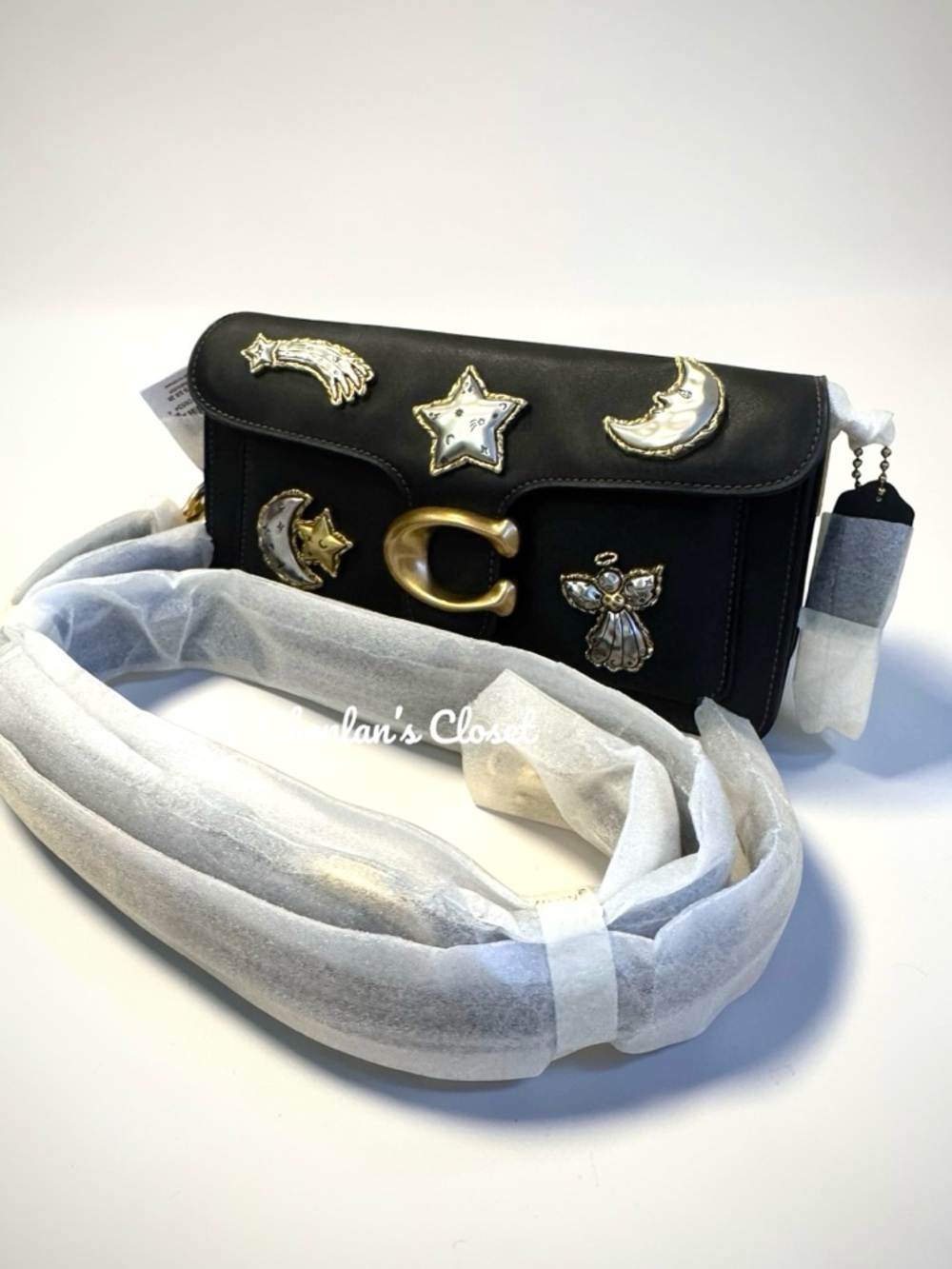 NWT Coach Tabby Shoulder Bag 26 with Pins Black Leather - Picture 2 of 15